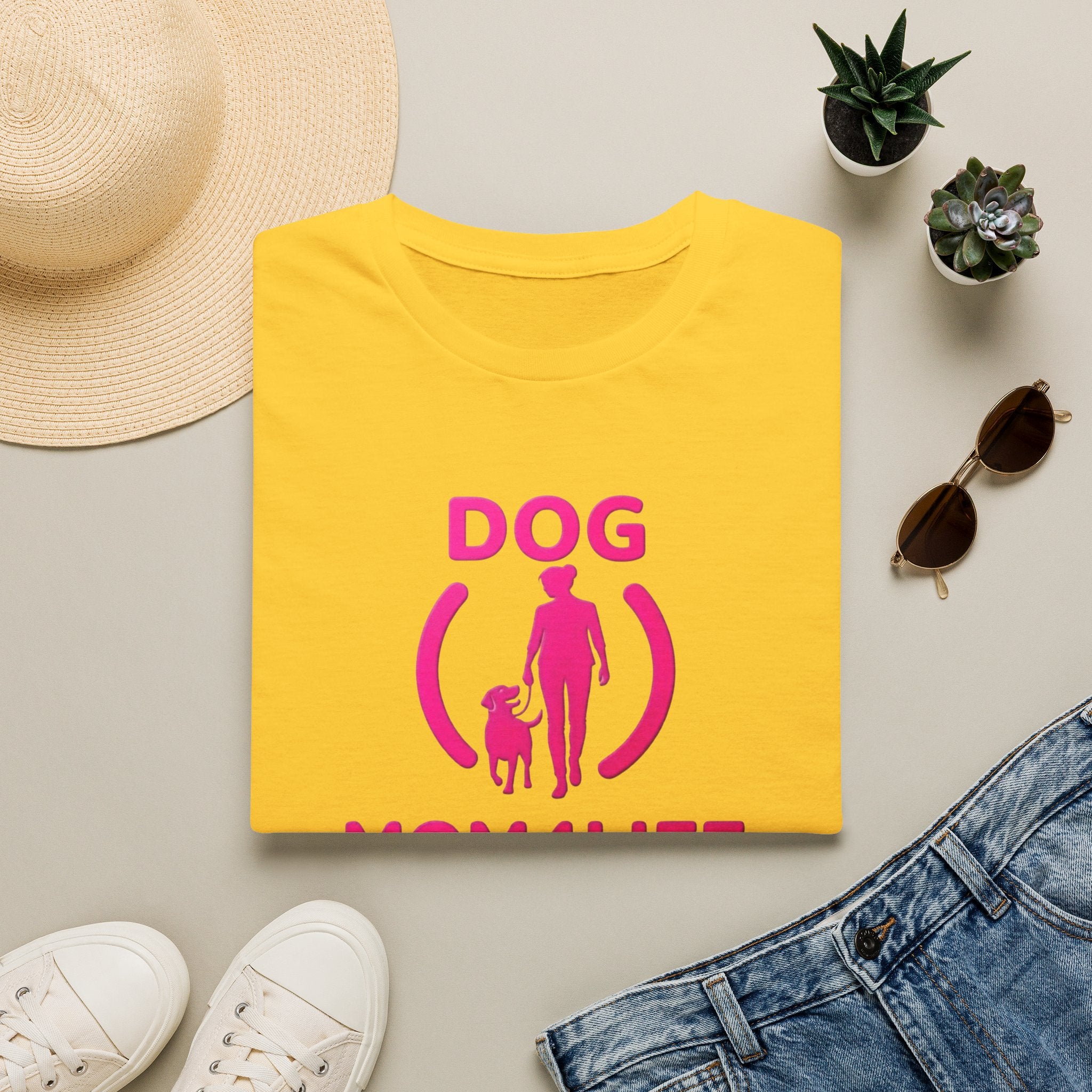 Dog Mom 4 Life T-Shirt — Pink Silhouette Pet Lover Tee