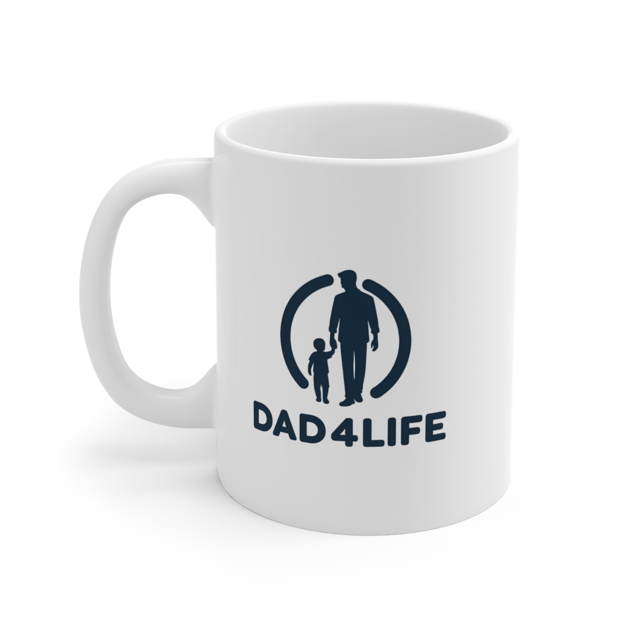 Dad 4Life Ceramic Mug — Father & Child Logo Coffee Cup (11oz/15oz/20oz)