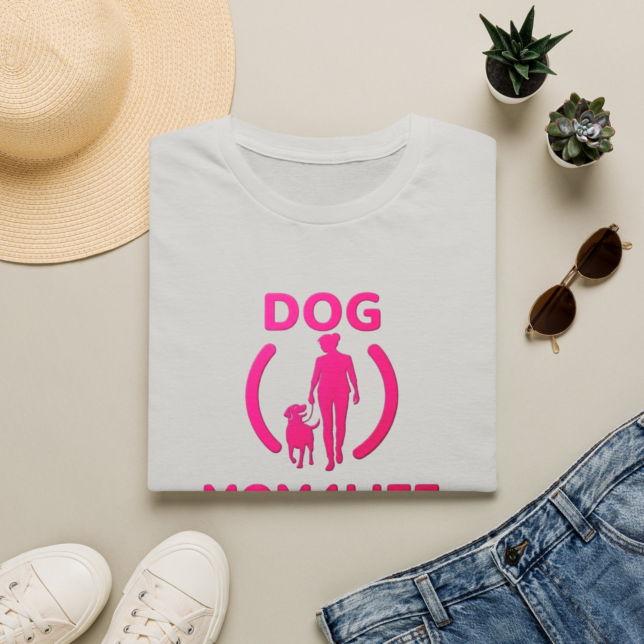 Dog Mom 4 Life T-Shirt — Pink Silhouette Pet Lover Tee