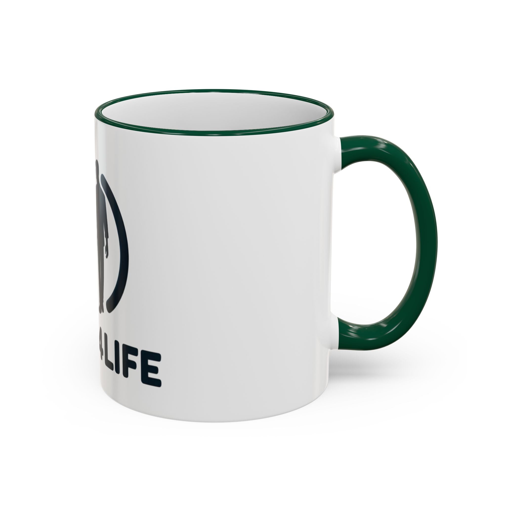 Dad 4 Life Accent Rim Mug — Father & Child Coffee Cup (11oz/15oz)