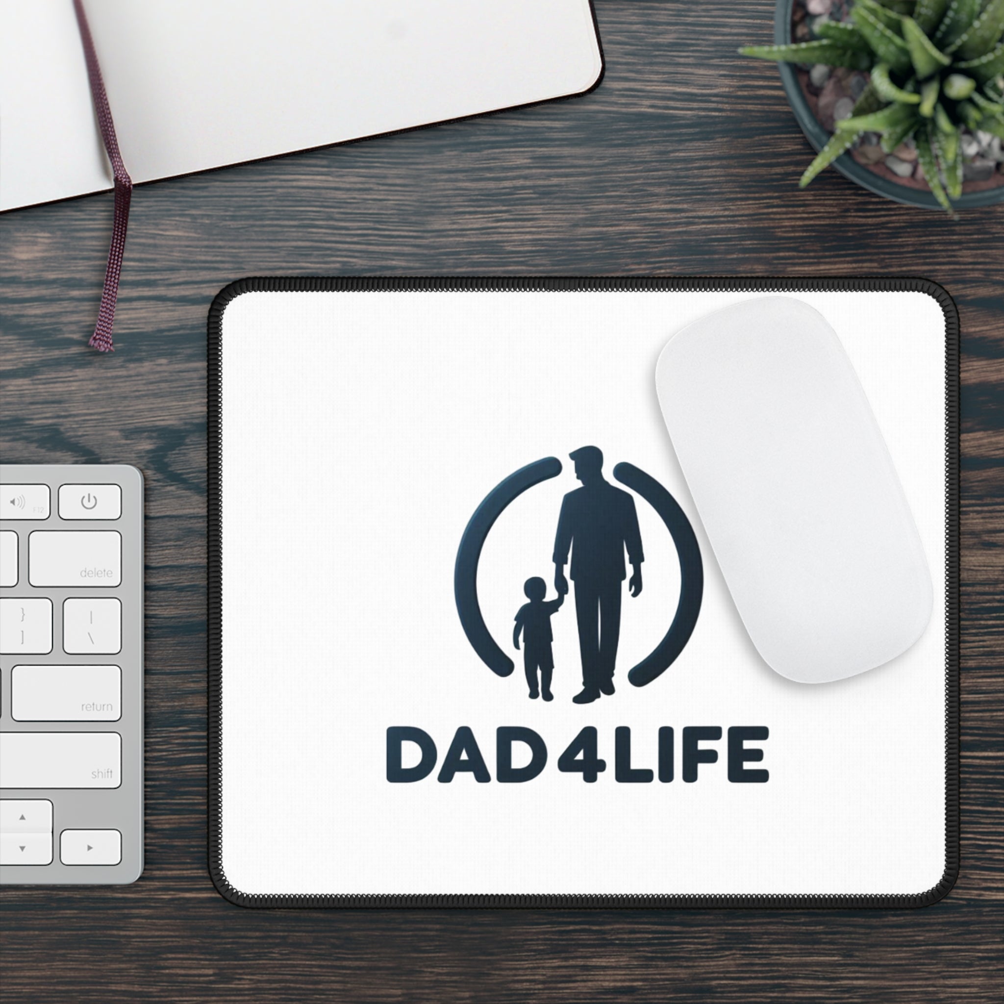Dad4Life Gaming Mouse Pad — Father & Child Logo Desk Mat, Father’s Day Gift