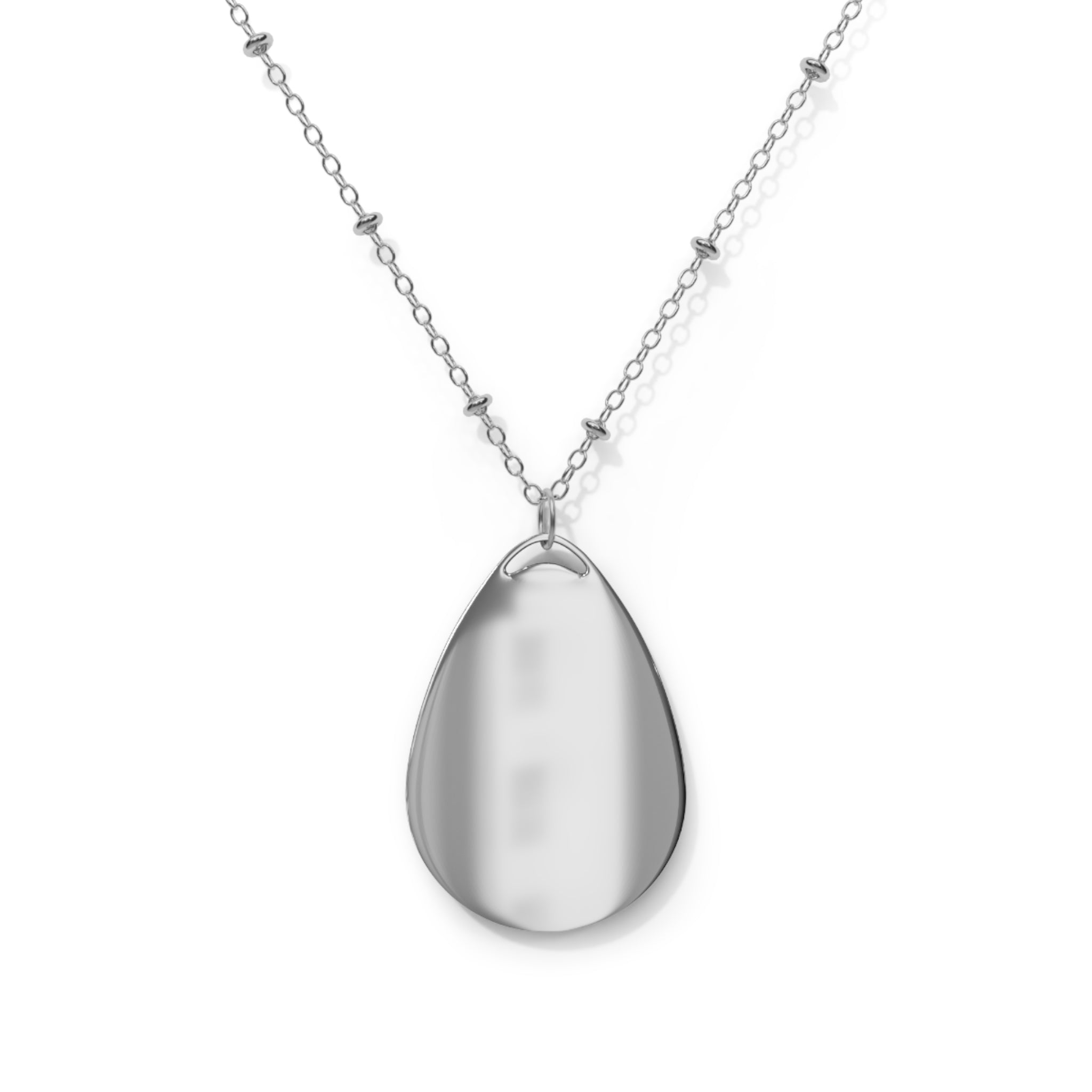Dad4Life Oval Necklace — Personalized Teardrop Pendant for Fathers, Father’s Day Gift