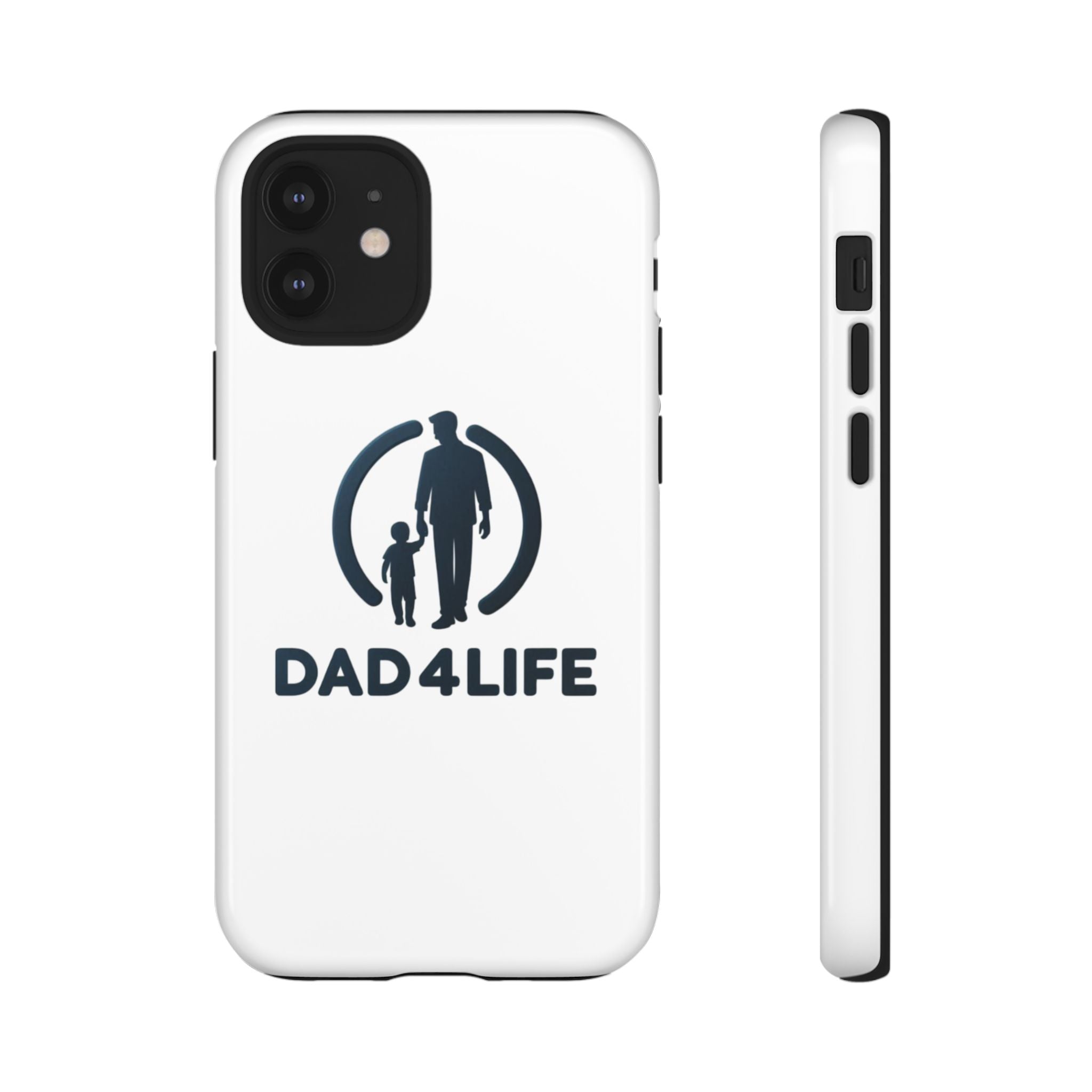 Funda protectora para teléfono Dad4Life — Funda protectora con silueta de padre e hijo
