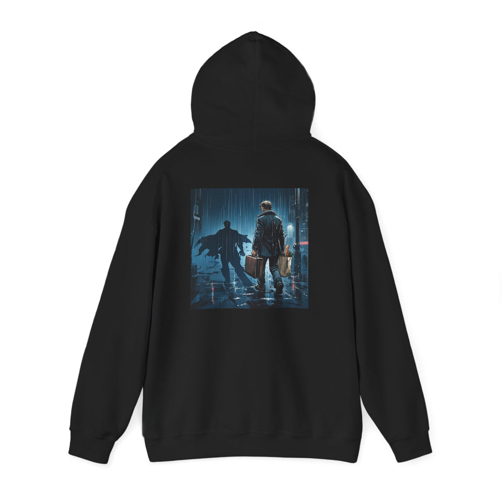 Dad 4 Life Hoodie — Father & Son Silhouette Pullover with Noir City Back Print