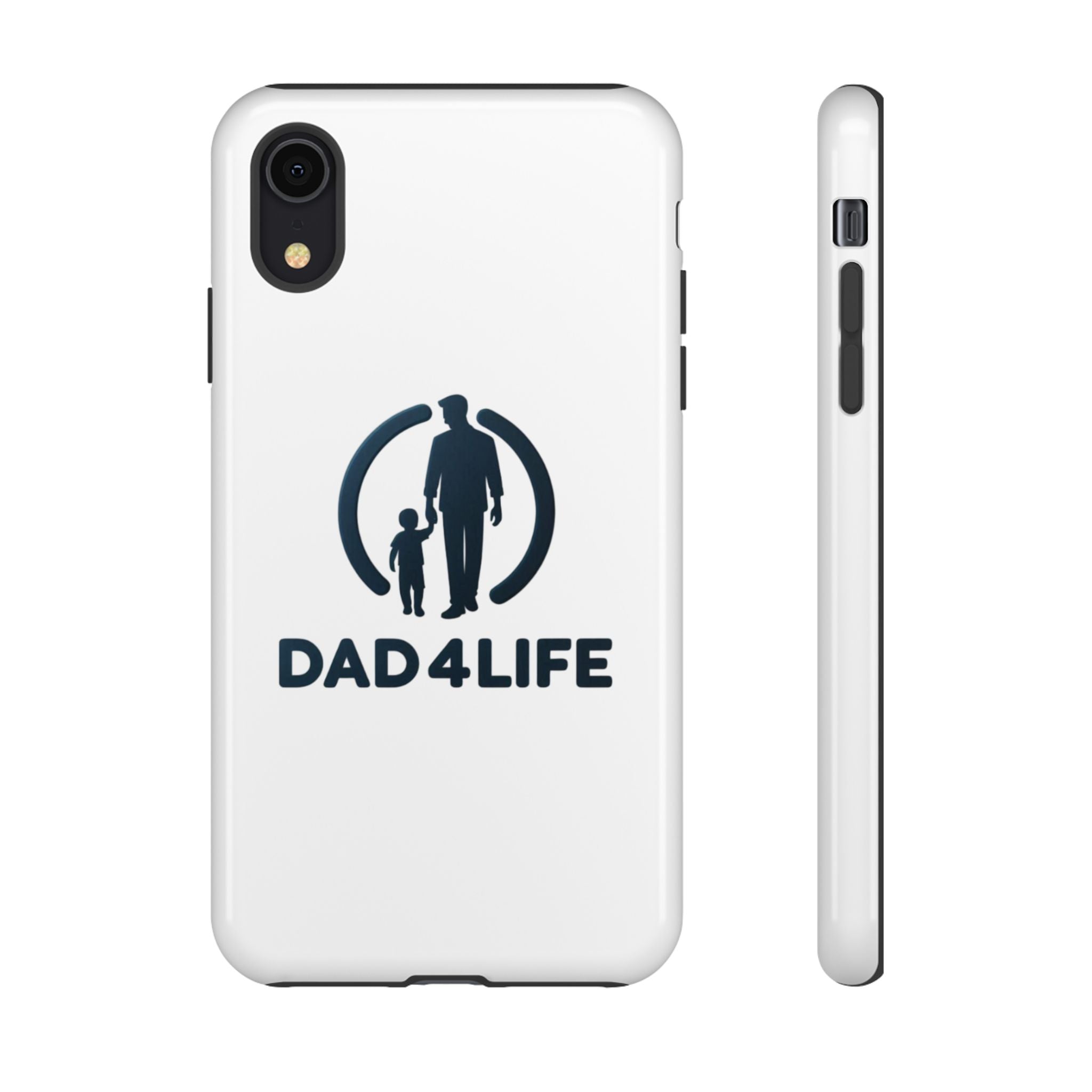 Funda protectora para teléfono Dad4Life — Funda protectora con silueta de padre e hijo