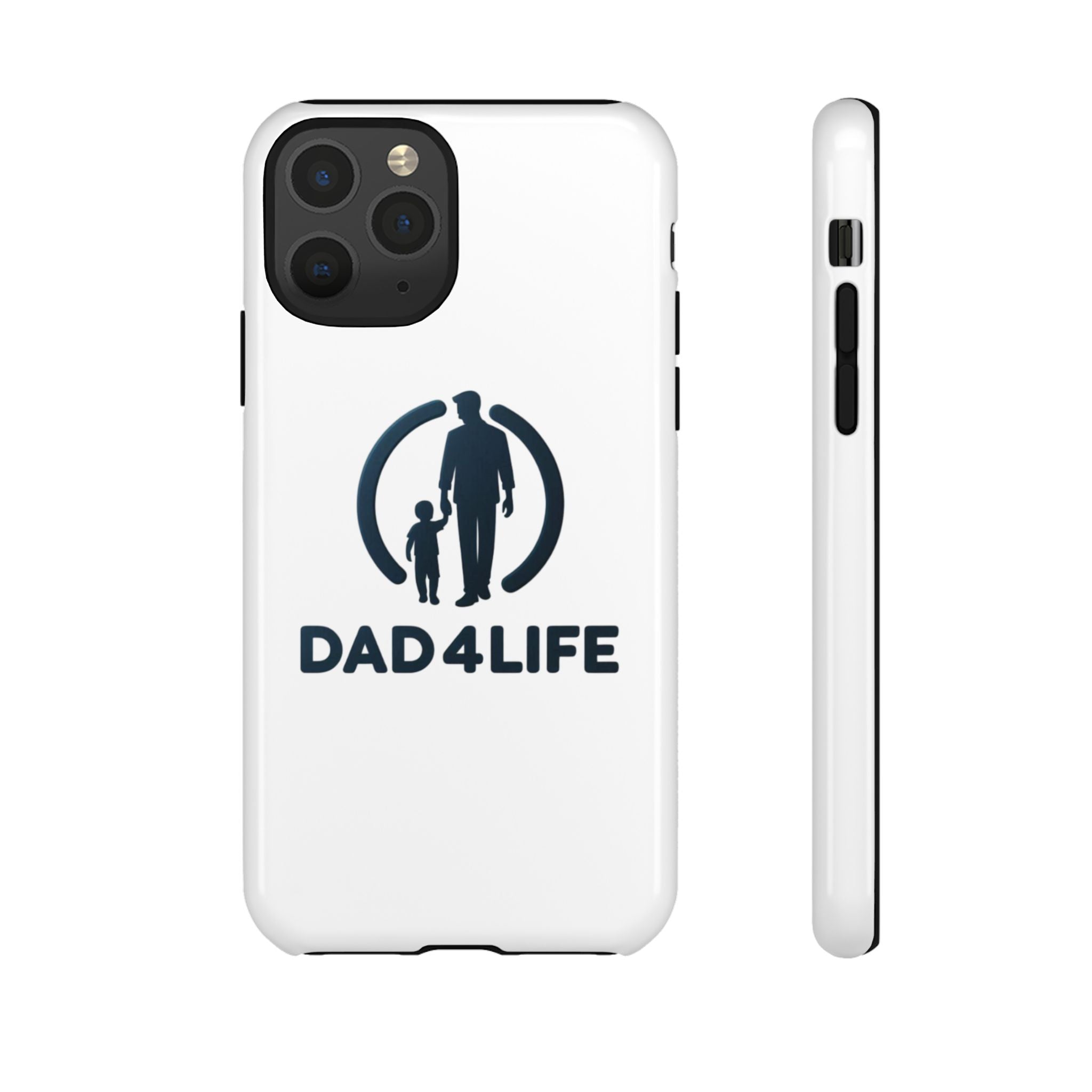 Funda protectora para teléfono Dad4Life — Funda protectora con silueta de padre e hijo