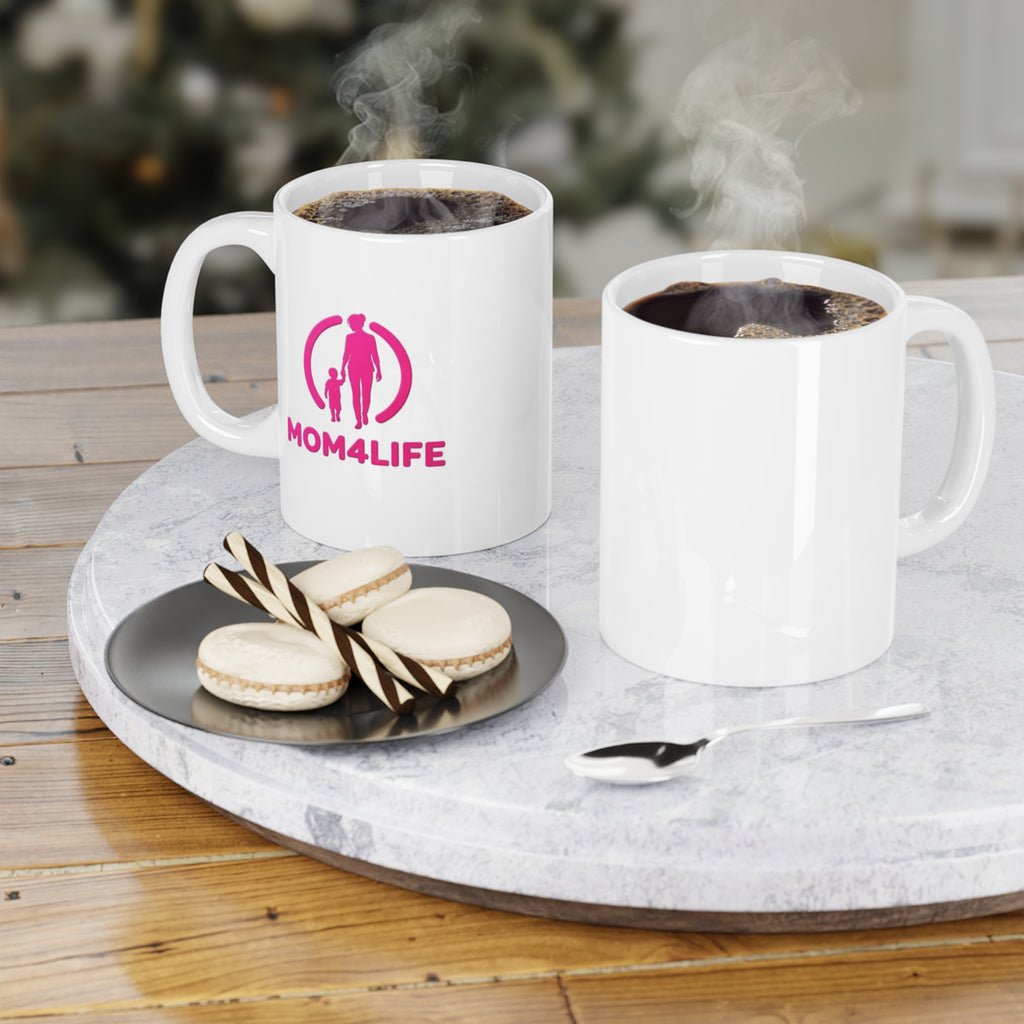 Mom4Life Ceramic Mug — Mom and Child Silhouette Coffee Cup (11/15/20oz)
