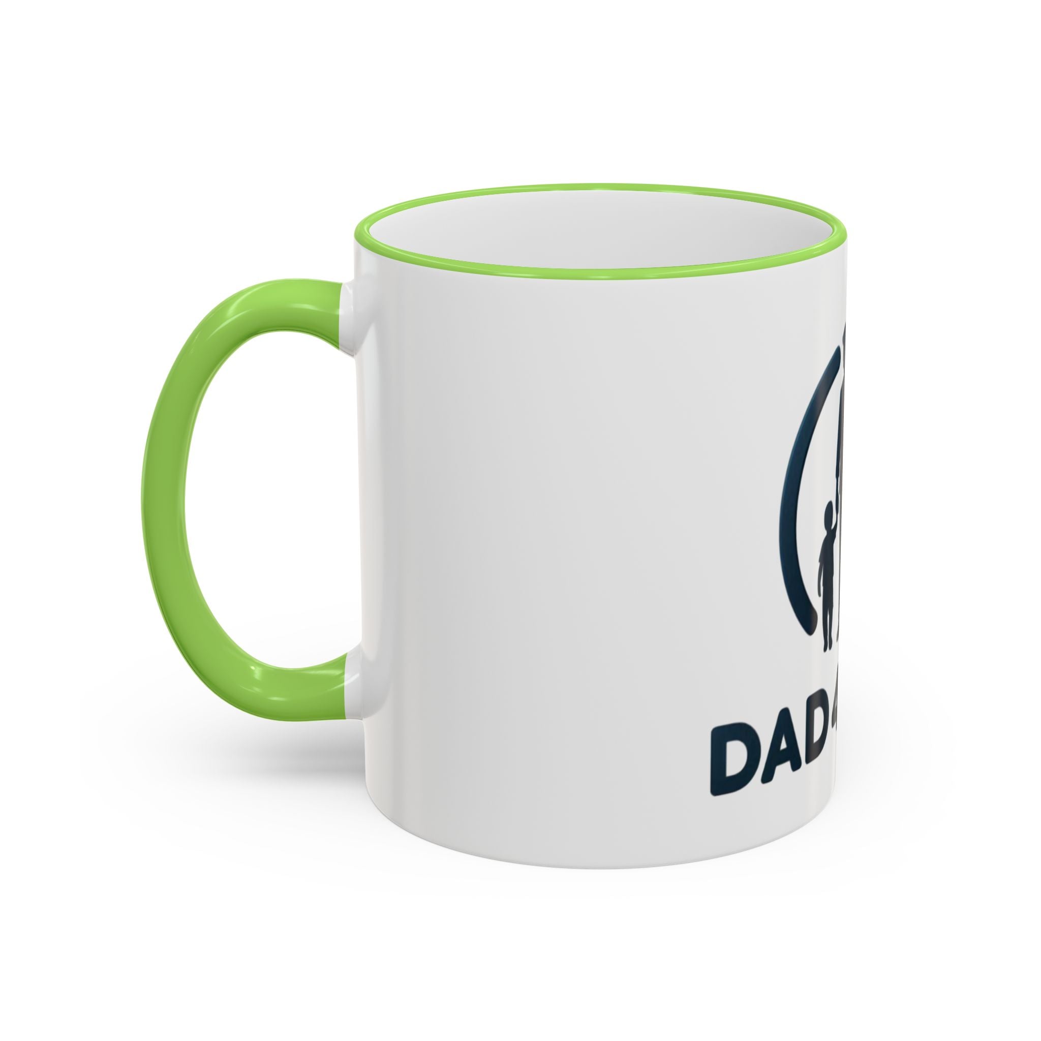 Dad 4 Life Accent Rim Mug — Father & Child Coffee Cup (11oz/15oz)