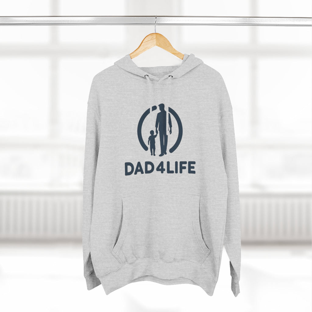 Dad 4 Life Hoodie — Father & Child Silhouette Fleece Pullover