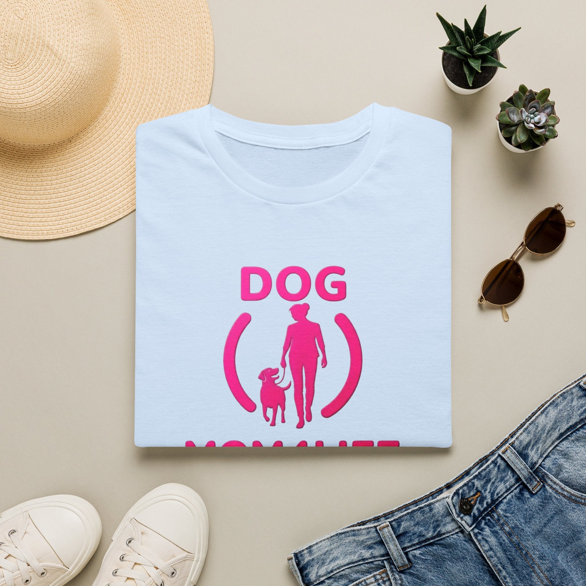 Dog Mom 4 Life T-Shirt — Pink Silhouette Pet Lover Tee