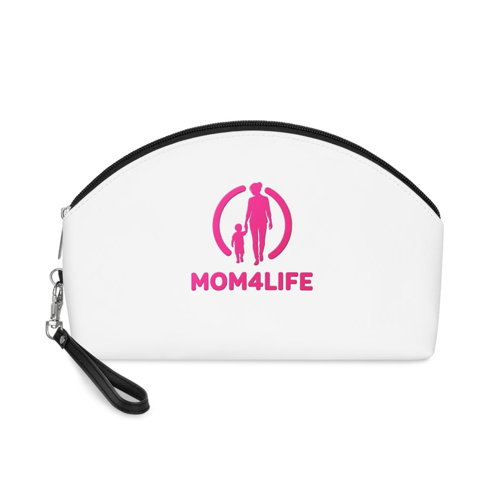 Makeup Bag — "MOM4LIFE" Pink Mom & Child Cosmetic Pouch