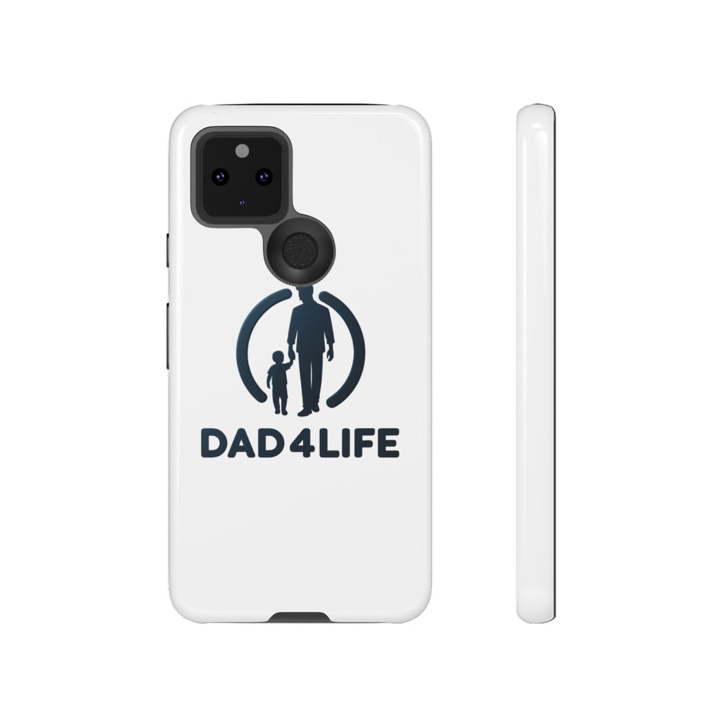 Funda protectora para teléfono Dad4Life — Funda protectora con silueta de padre e hijo
