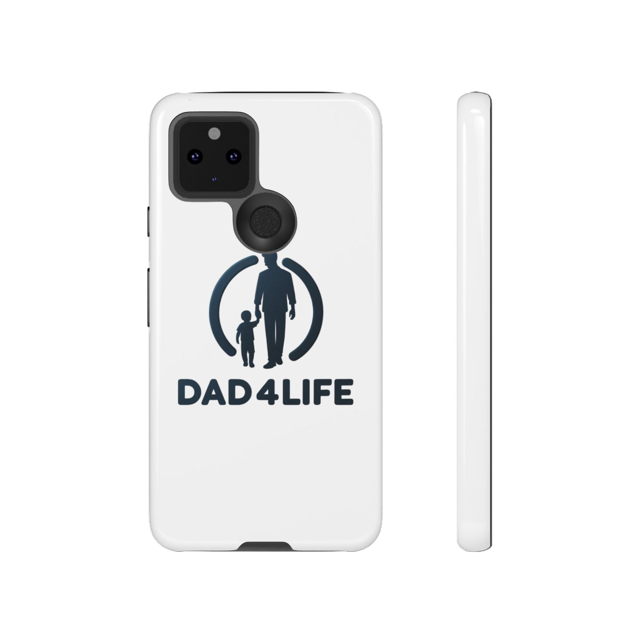 Funda protectora para teléfono Dad4Life — Funda protectora con silueta de padre e hijo