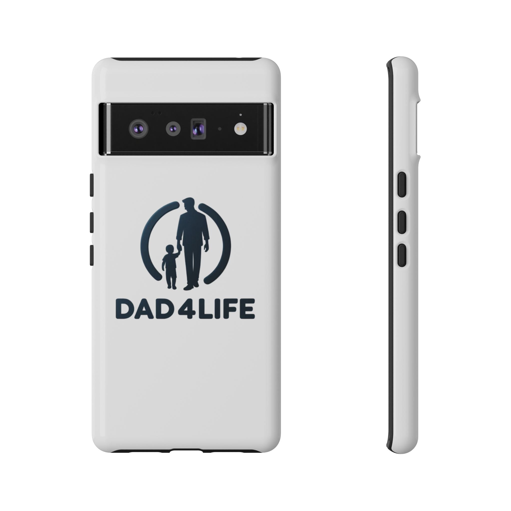 Funda protectora para teléfono Dad4Life — Funda protectora con silueta de padre e hijo