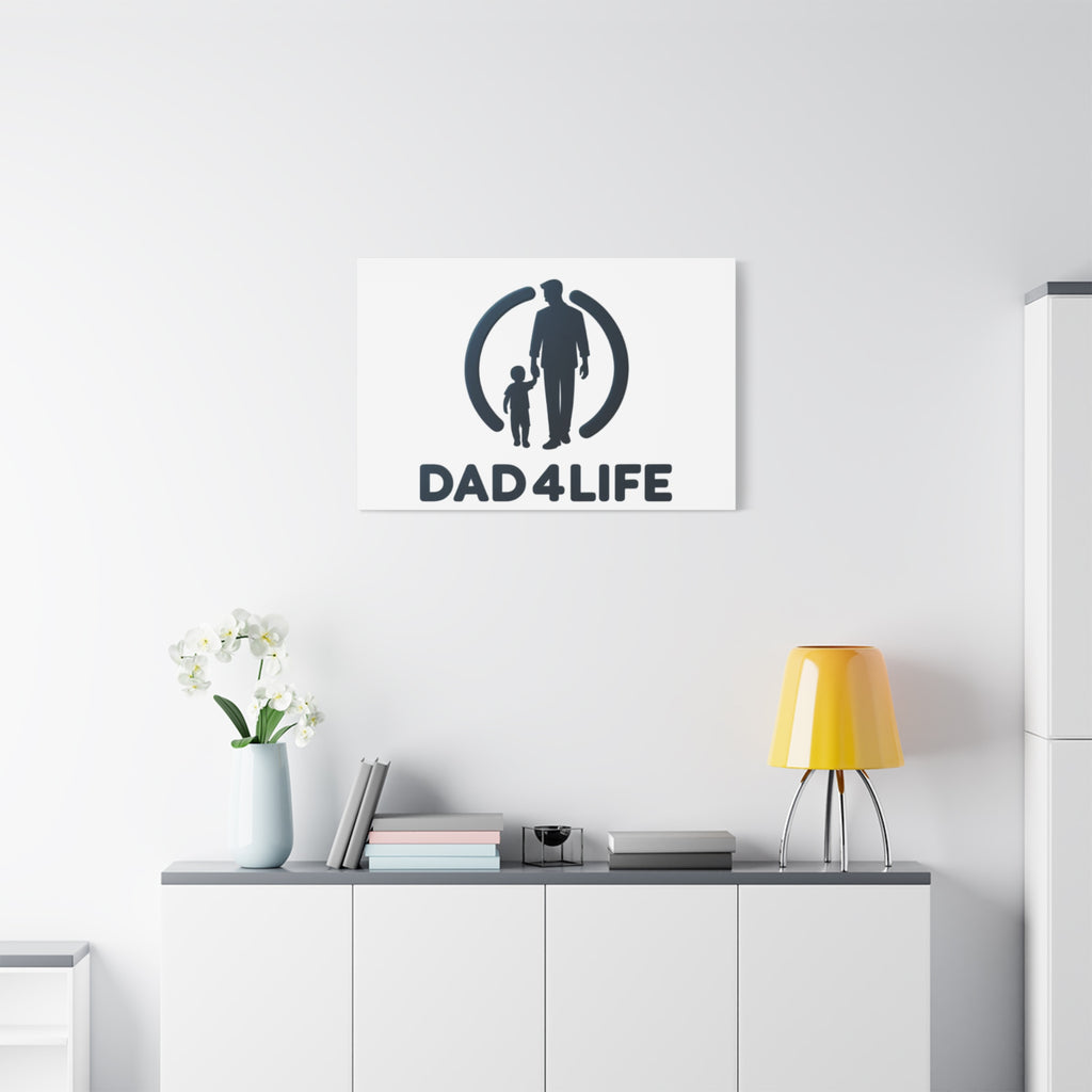 Canvas Wall Art — “DAD4LIFE” Father & Child Matte Stretched Canvas