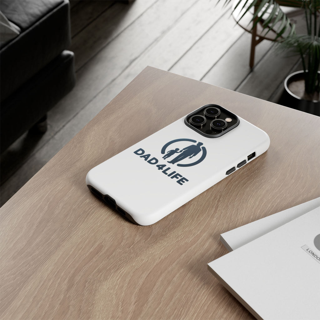 Funda protectora para teléfono Dad4Life — Funda protectora con silueta de padre e hijo