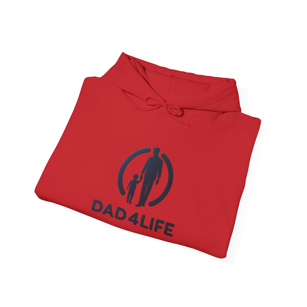 Dad 4 Life Hoodie — Father & Son Silhouette Pullover with Noir City Back Print
