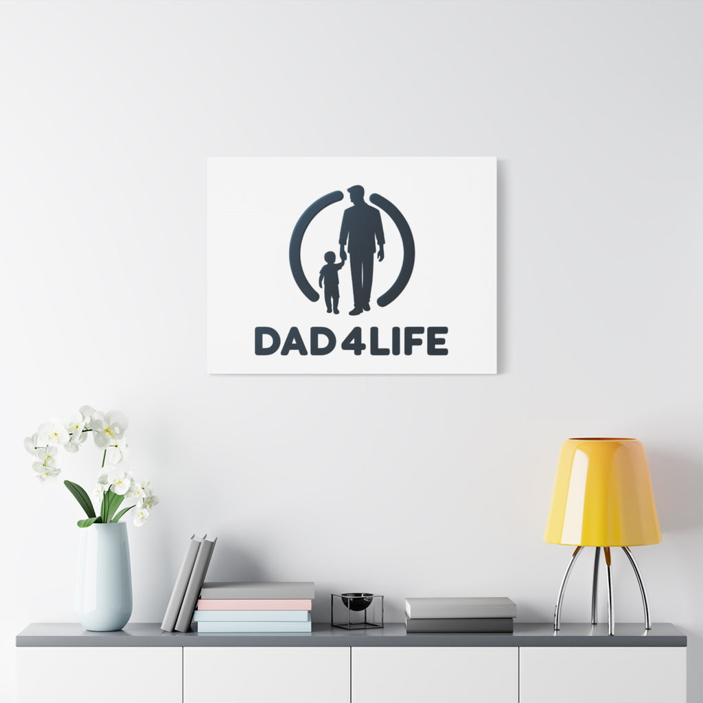 Canvas Wall Art — “DAD4LIFE” Father & Child Matte Stretched Canvas