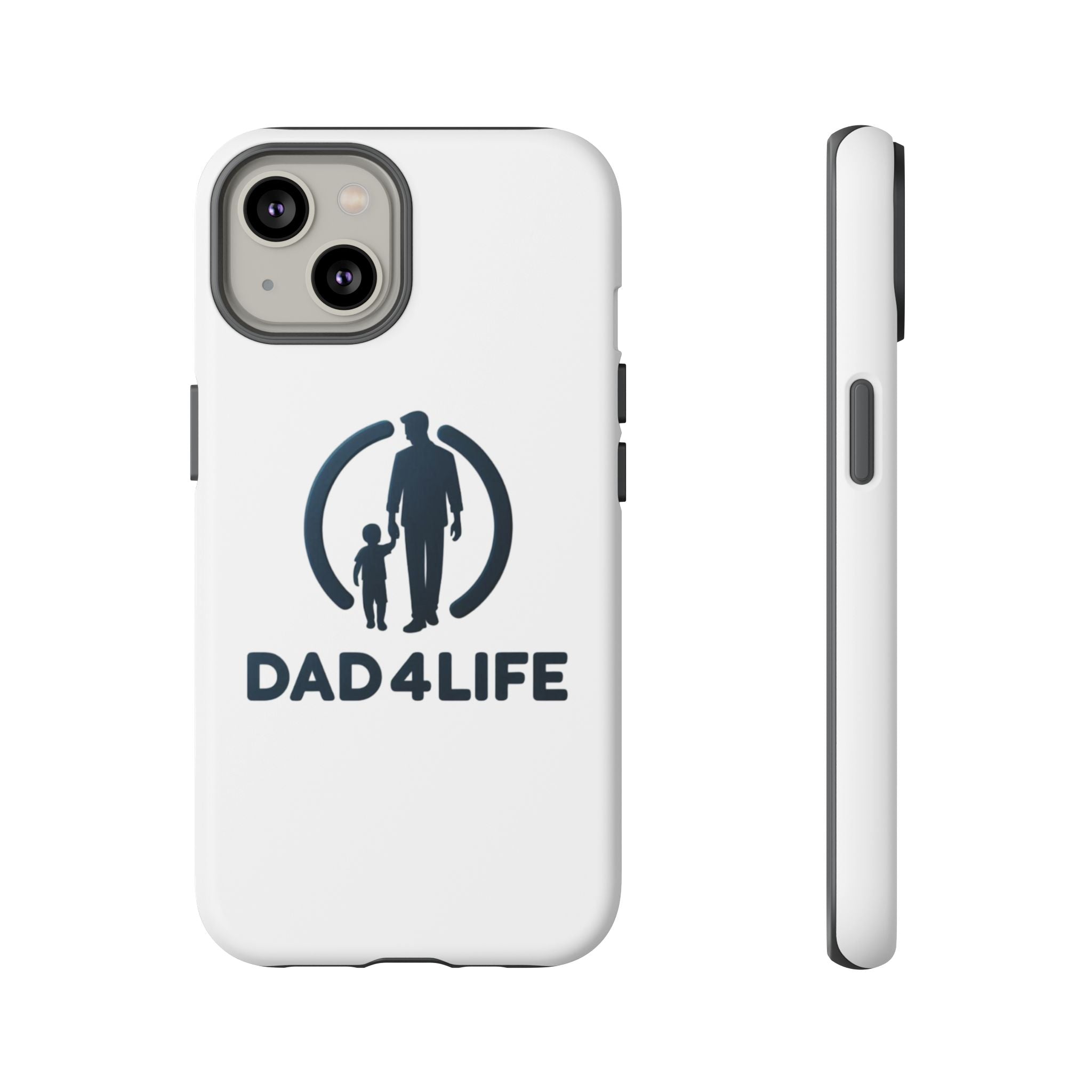 Funda protectora para teléfono Dad4Life — Funda protectora con silueta de padre e hijo