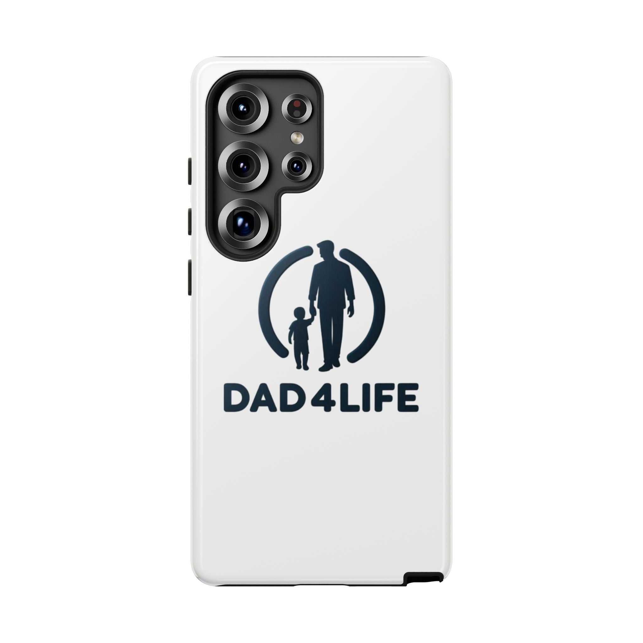 Funda protectora para teléfono Dad4Life — Funda protectora con silueta de padre e hijo