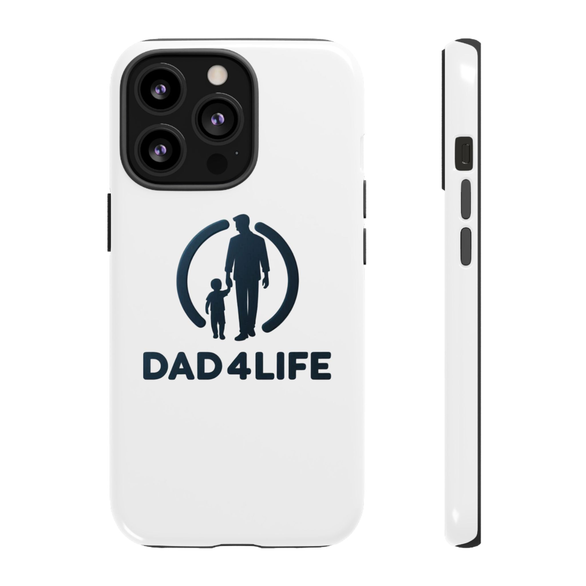 Funda protectora para teléfono Dad4Life — Funda protectora con silueta de padre e hijo