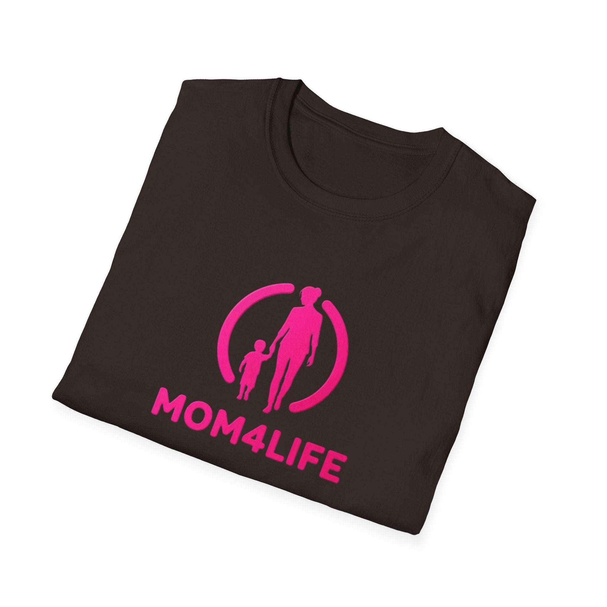 Mom4Life T-Shirt — Pink Mom and Child Graphic Tee, Mother's Day Gift