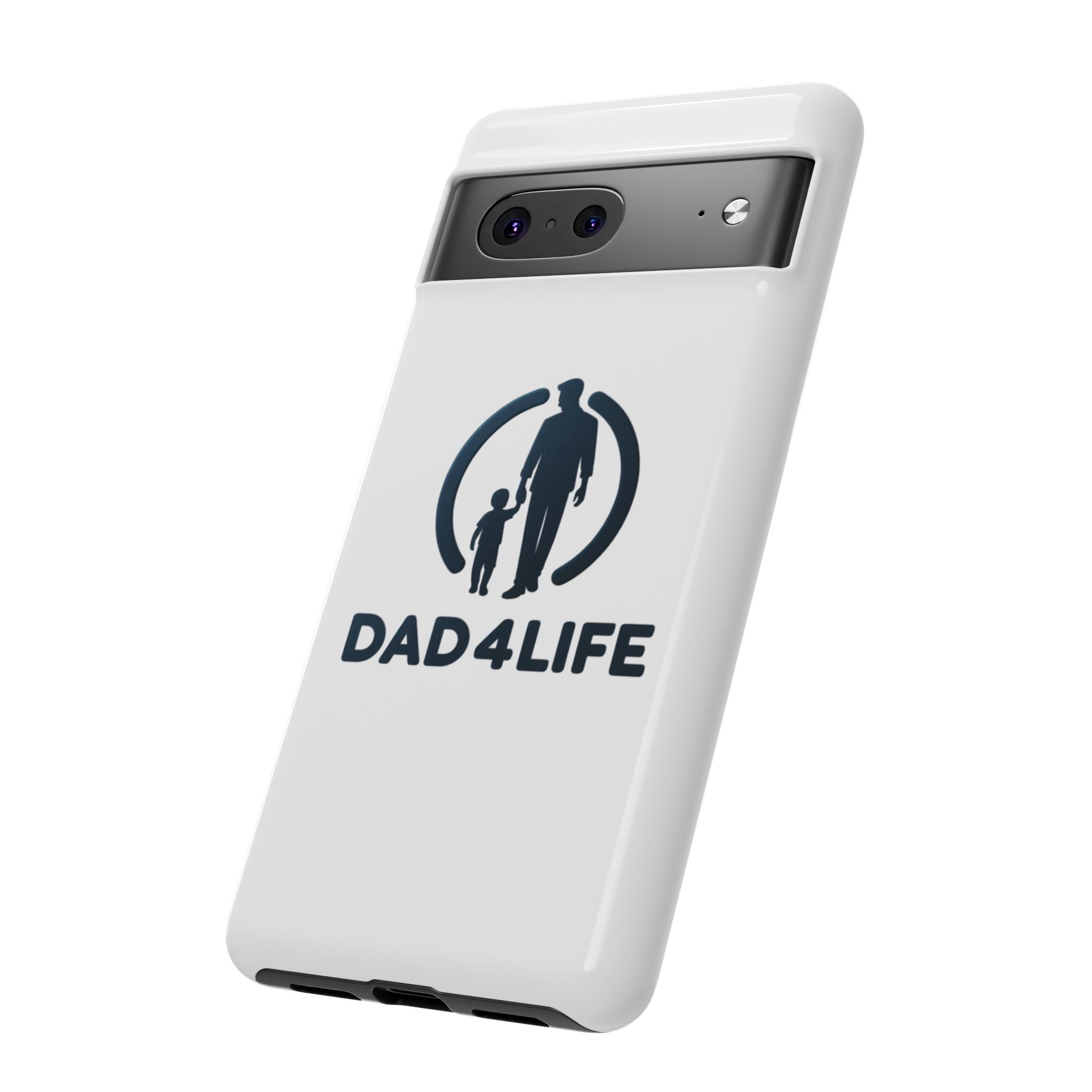 Funda protectora para teléfono Dad4Life — Funda protectora con silueta de padre e hijo