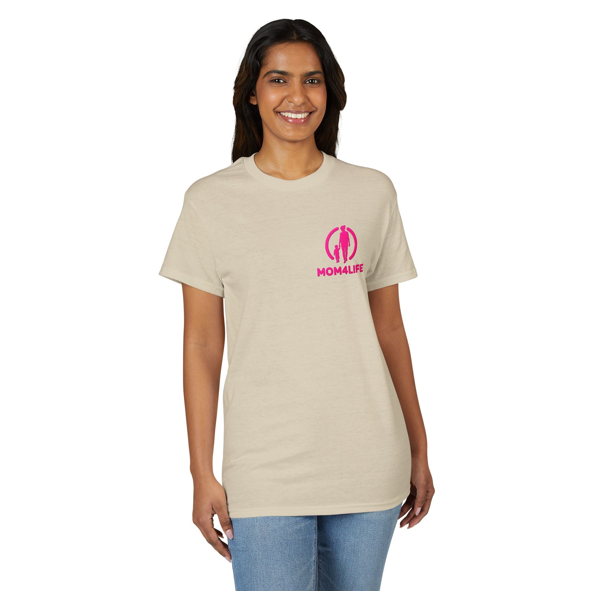 T-shirt « Mom Life » – Tee-shirt graphique silhouette de maman rose