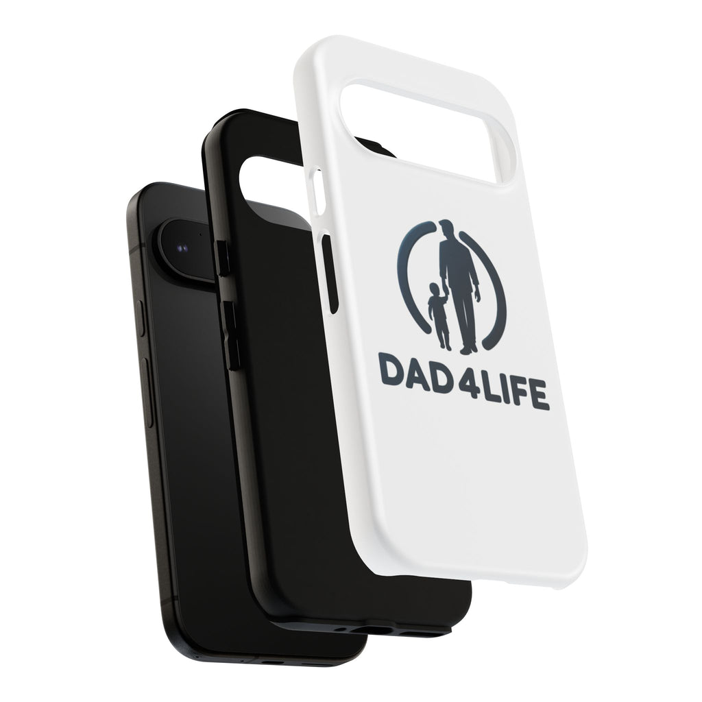 Funda protectora para teléfono Dad4Life — Funda protectora con silueta de padre e hijo