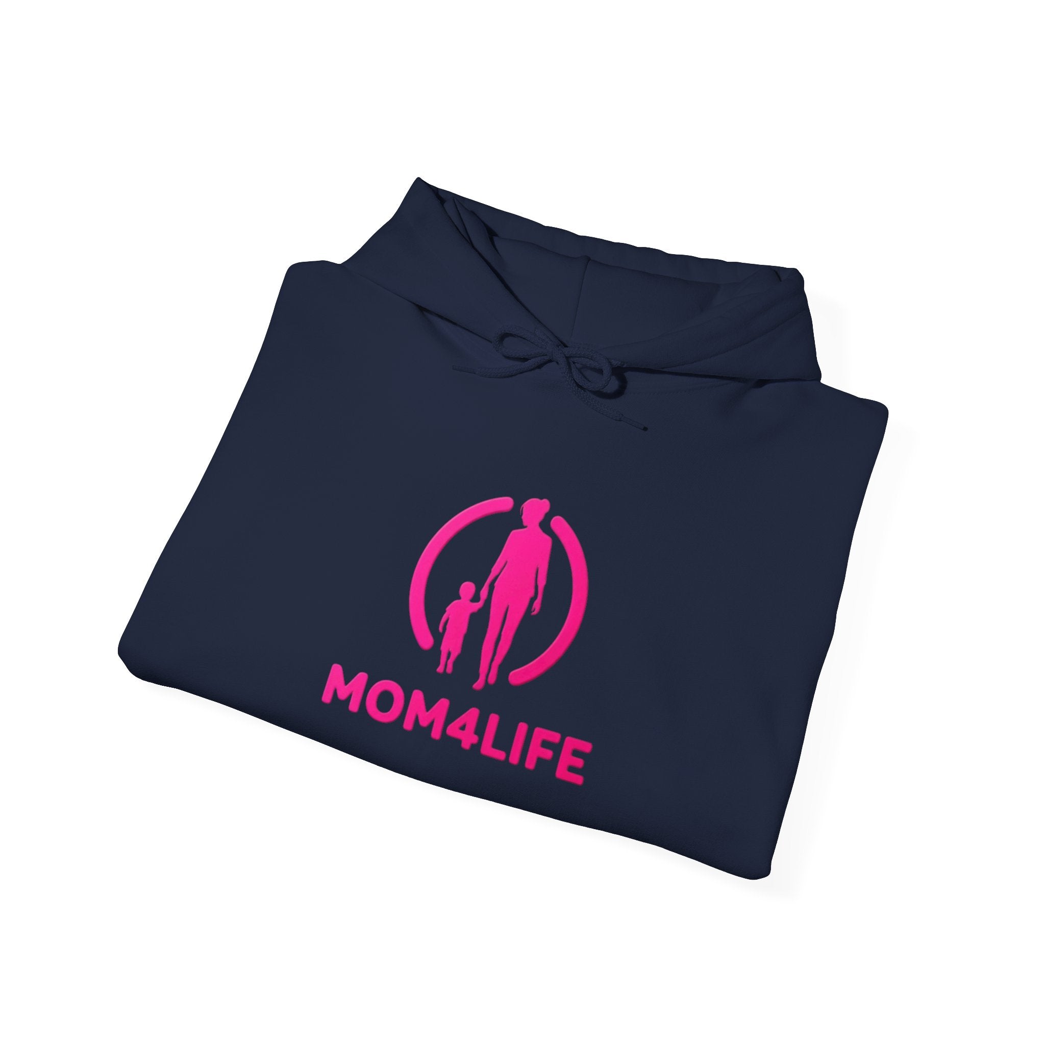 Mom4Life Hoodie — Pink Mom & Child Graphic Pullover, Mother's Day Gift