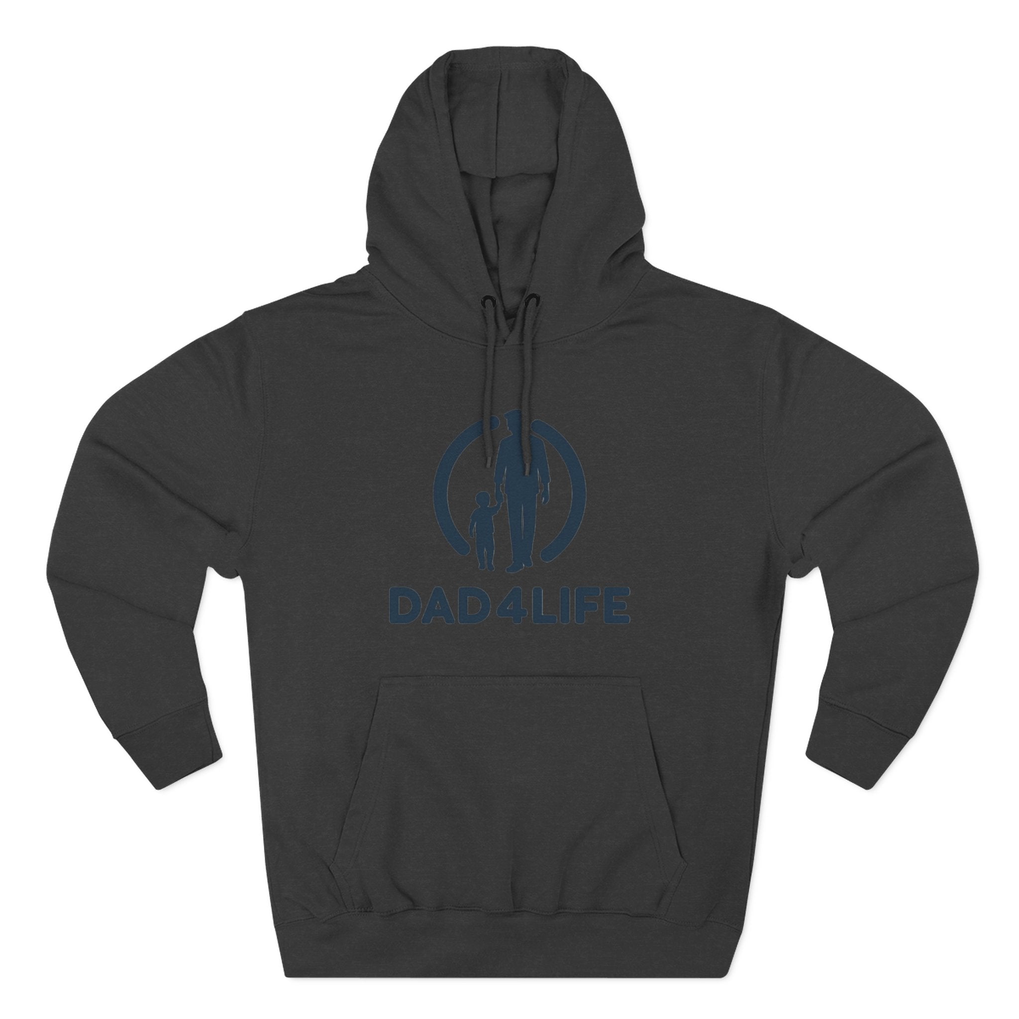 Dad 4 Life Hoodie — Father & Child Silhouette Fleece Pullover