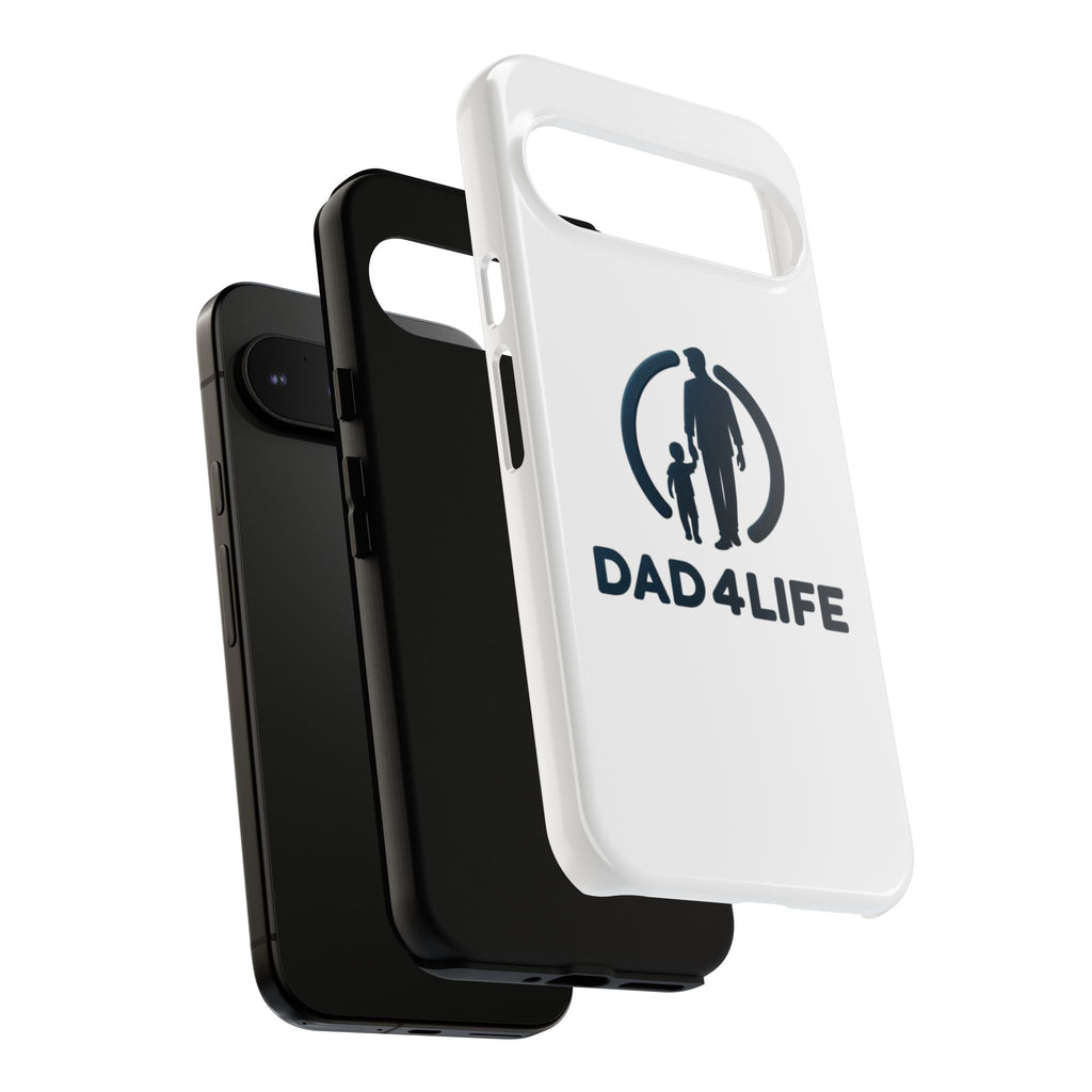 Funda protectora para teléfono Dad4Life — Funda protectora con silueta de padre e hijo