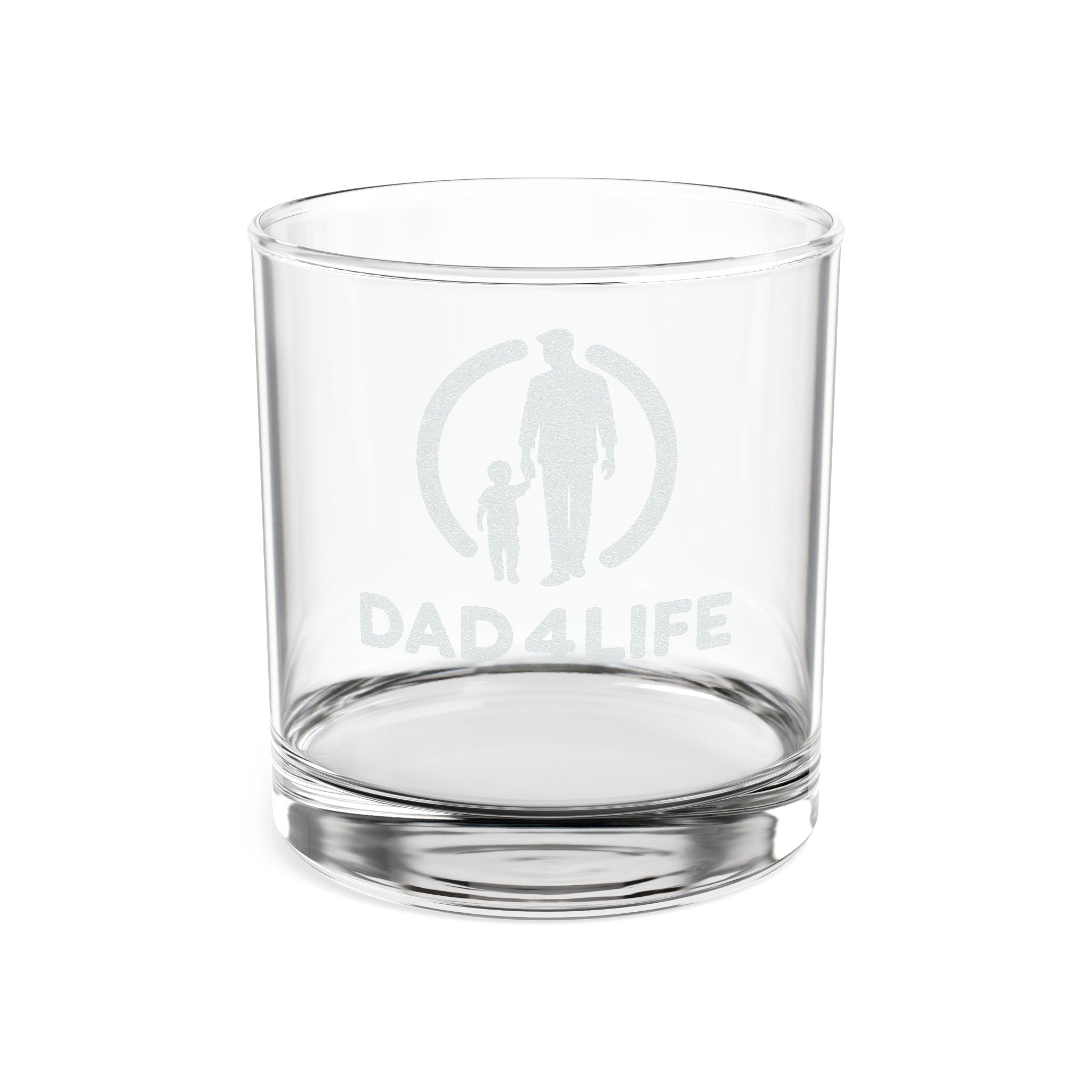 Engraved 'DAD 4 LIFE' Whiskey Glass — 10.5 oz Rocks Glass for Father’s Day & Gifts