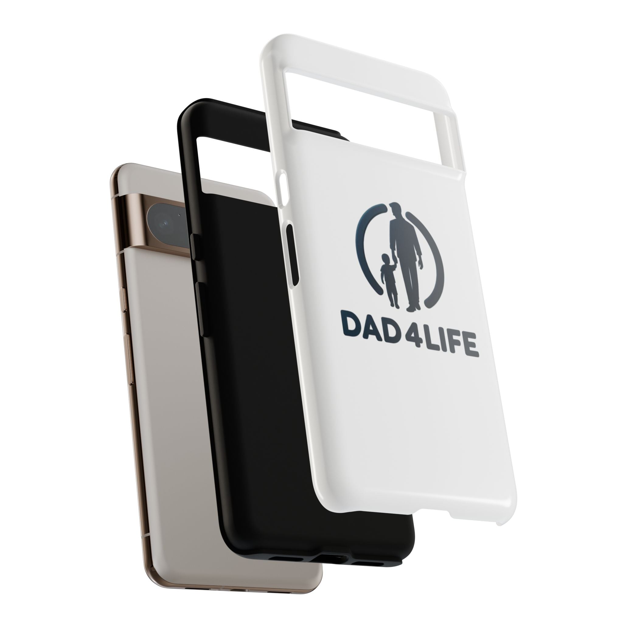 Funda protectora para teléfono Dad4Life — Funda protectora con silueta de padre e hijo