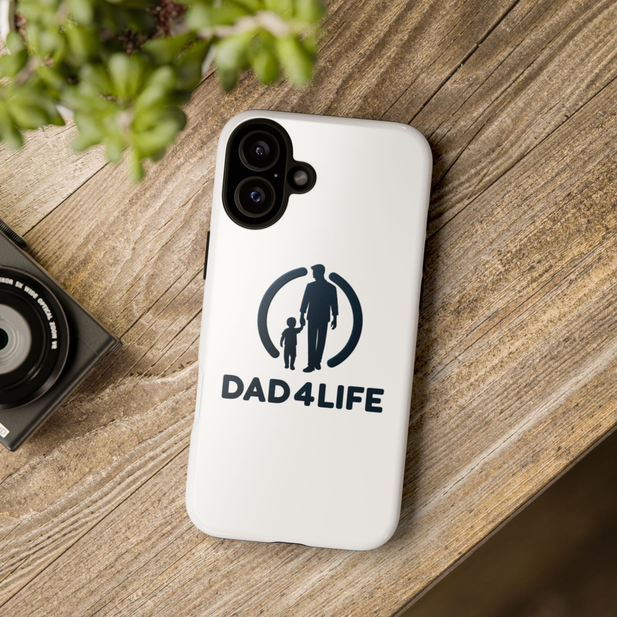 Funda protectora para teléfono Dad4Life — Funda protectora con silueta de padre e hijo