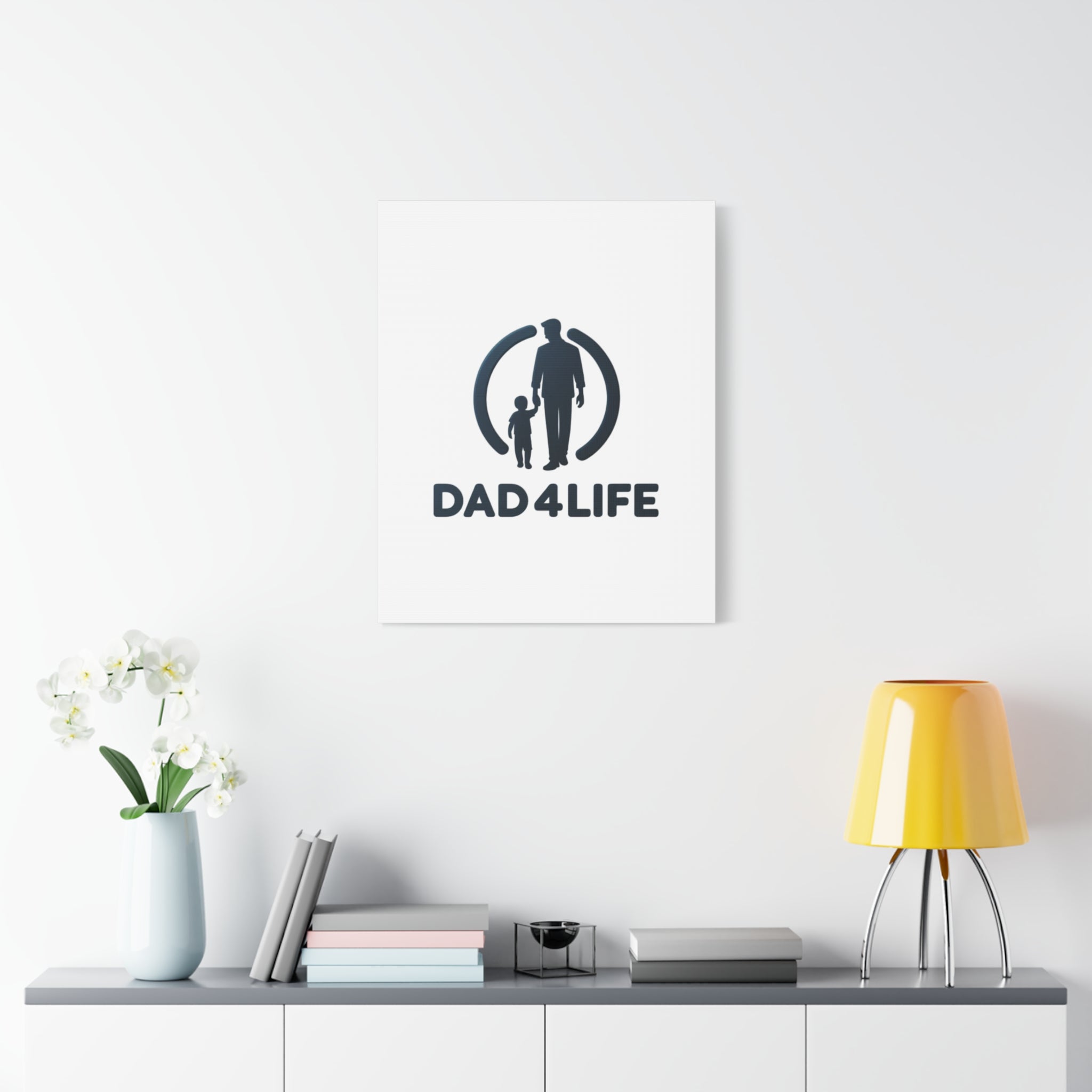 Canvas Wall Art — “DAD4LIFE” Father & Child Matte Stretched Canvas