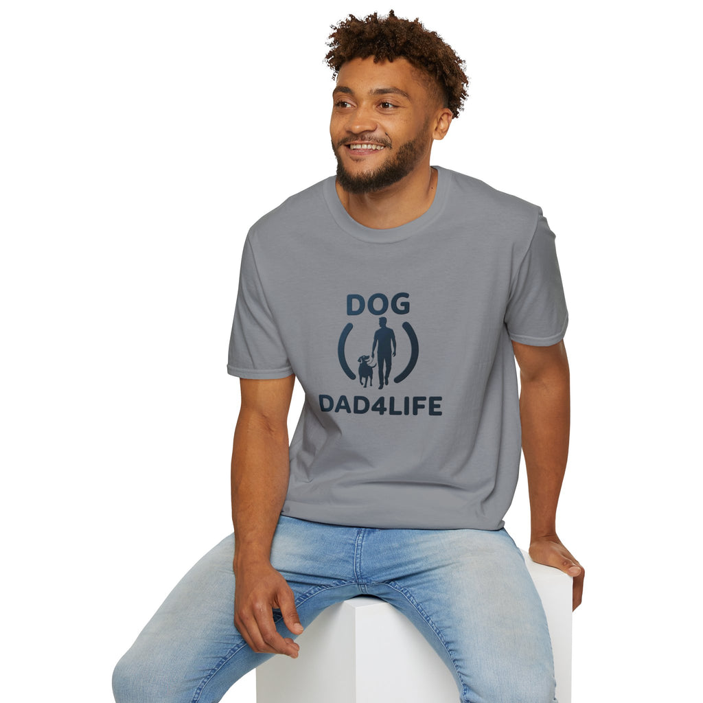 Dog Dad T-Shirt — "DOG DAD4LIFE" Graphic Tee for Dog Lovers