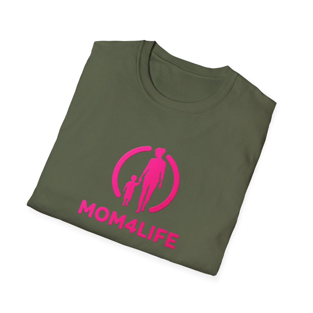 Mom4Life T-Shirt — Pink Mom and Child Graphic Tee, Mother's Day Gift