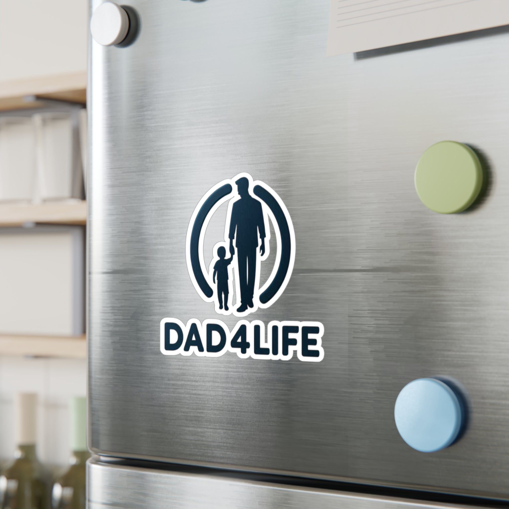 Dad4Life Vinyl Sticker — Father & Child Kiss-Cut Decal (Perfect for Cars, Laptops & Gifts)