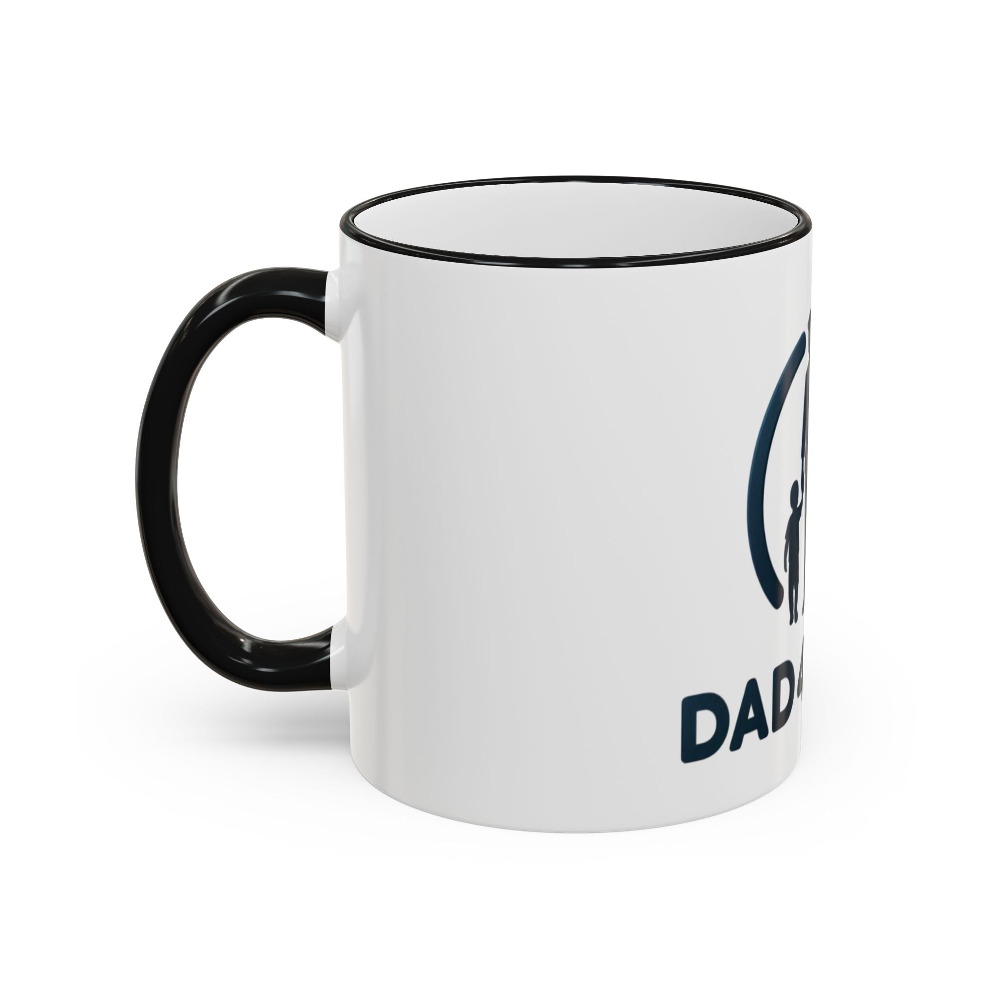Dad 4 Life Accent Rim Mug — Father & Child Coffee Cup (11oz/15oz)