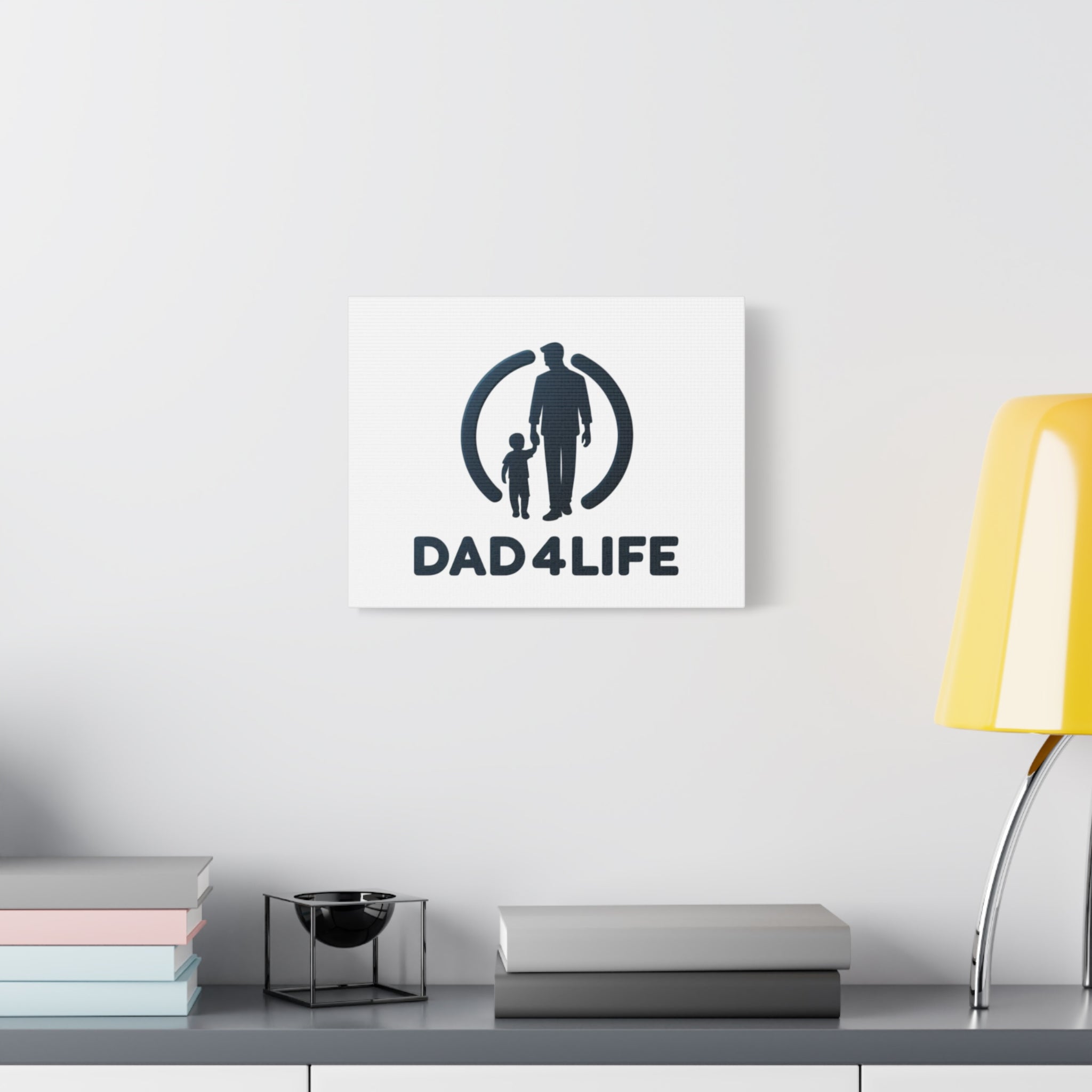 Canvas Wall Art — “DAD4LIFE” Father & Child Matte Stretched Canvas