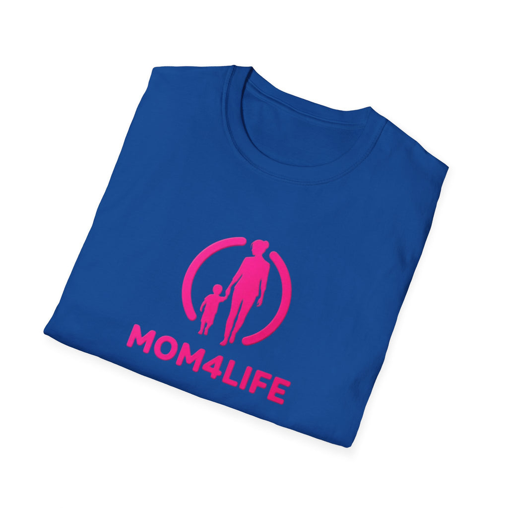 Mom4Life T-Shirt — Pink Mom and Child Graphic Tee, Mother's Day Gift