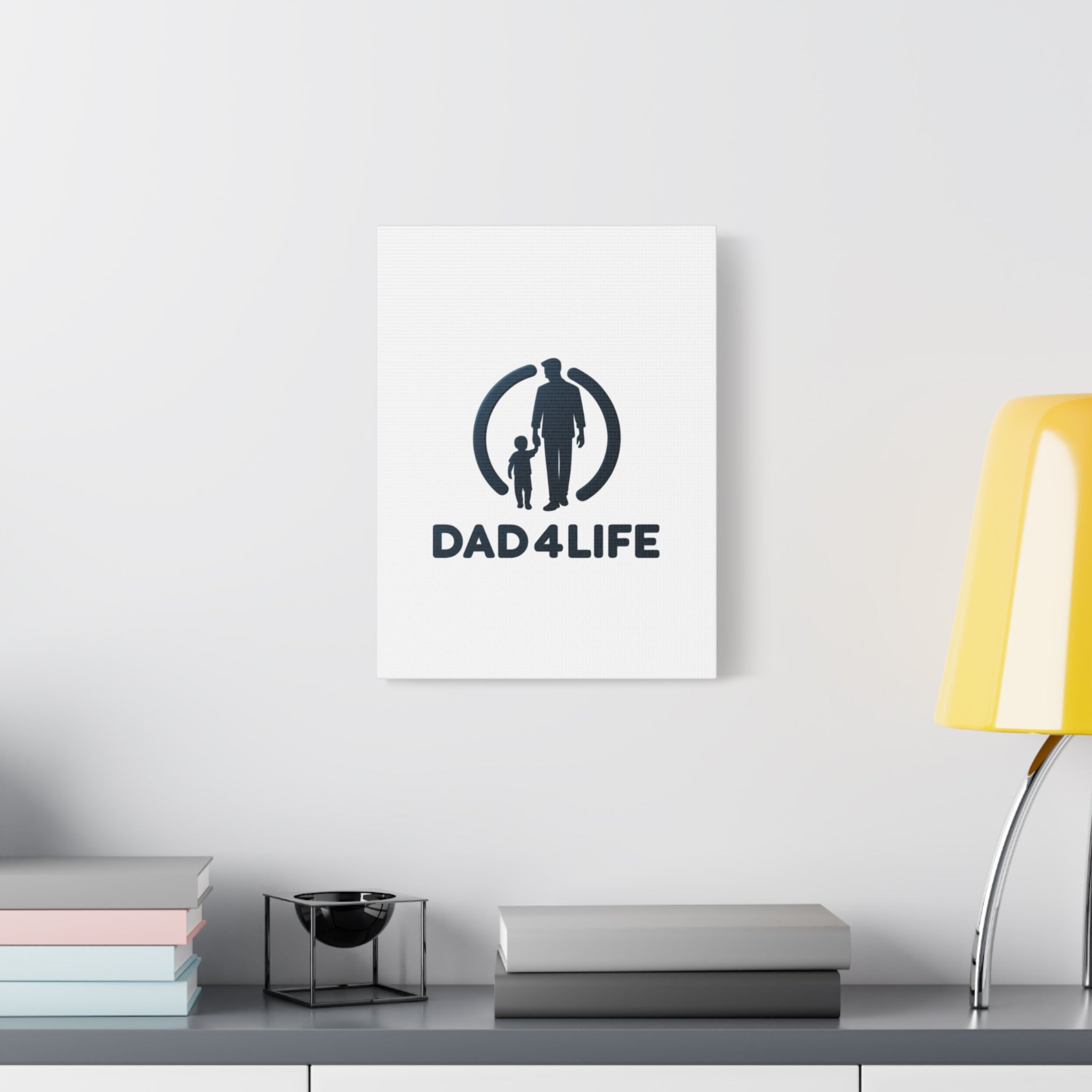 Canvas Wall Art — “DAD4LIFE” Father & Child Matte Stretched Canvas