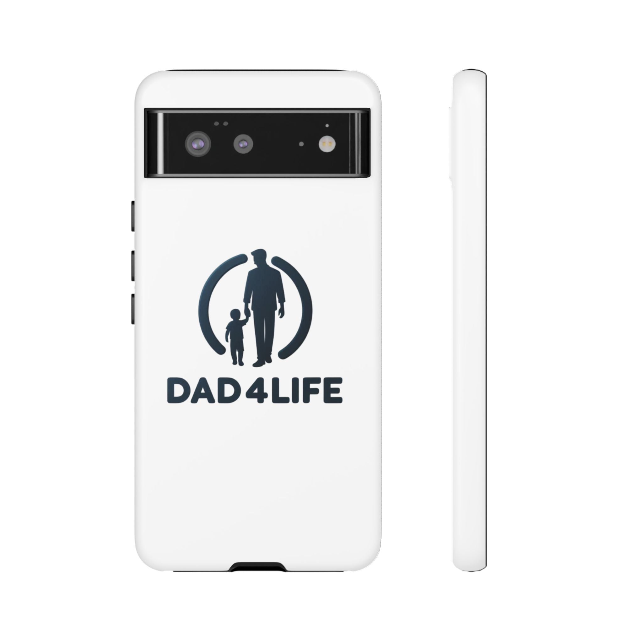 Funda protectora para teléfono Dad4Life — Funda protectora con silueta de padre e hijo