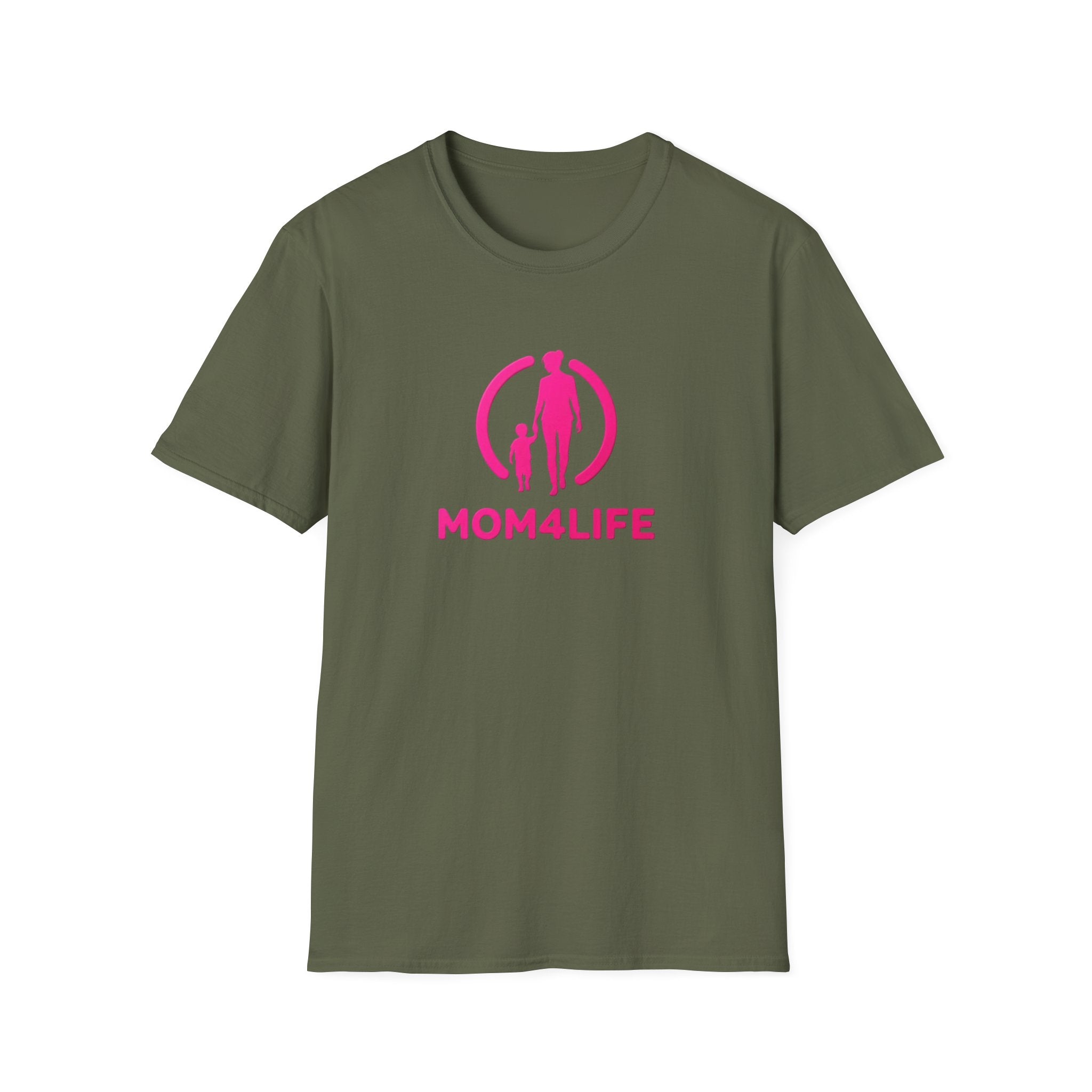 Mom4Life T-Shirt — Pink Mom and Child Graphic Tee, Mother's Day Gift