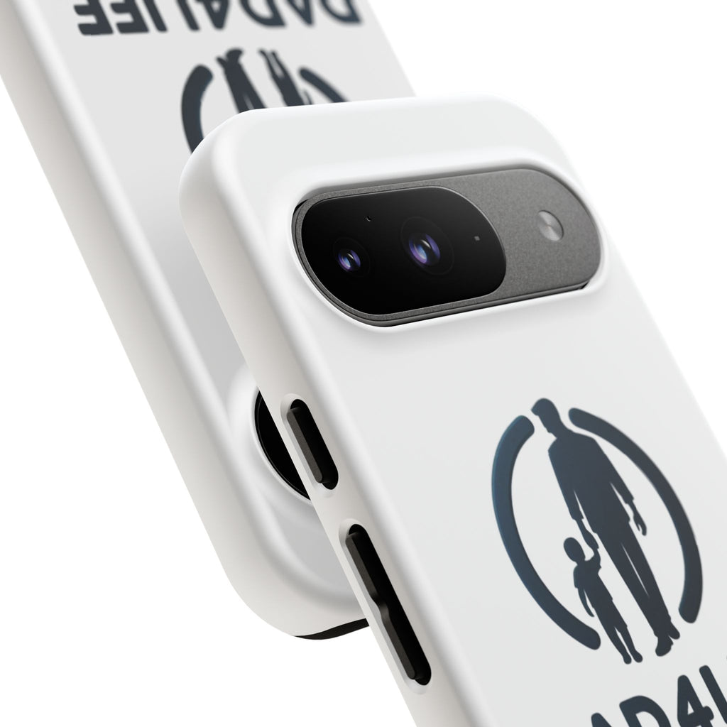 Funda protectora para teléfono Dad4Life — Funda protectora con silueta de padre e hijo