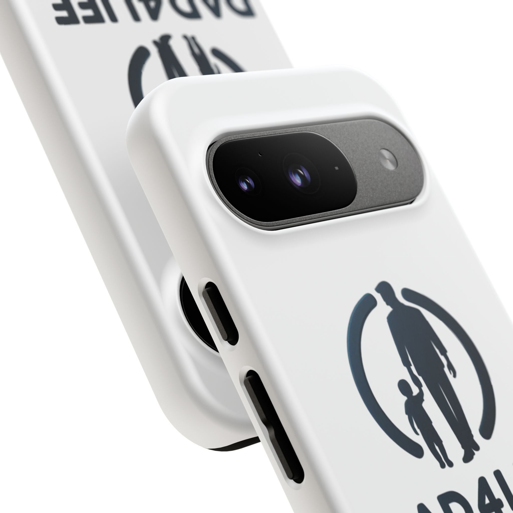 Funda protectora para teléfono Dad4Life — Funda protectora con silueta de padre e hijo
