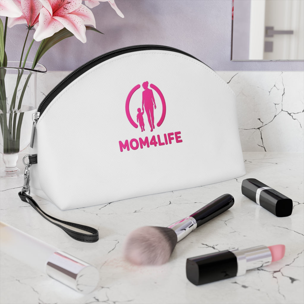 Makeup Bag — "MOM4LIFE" Pink Mom & Child Cosmetic Pouch