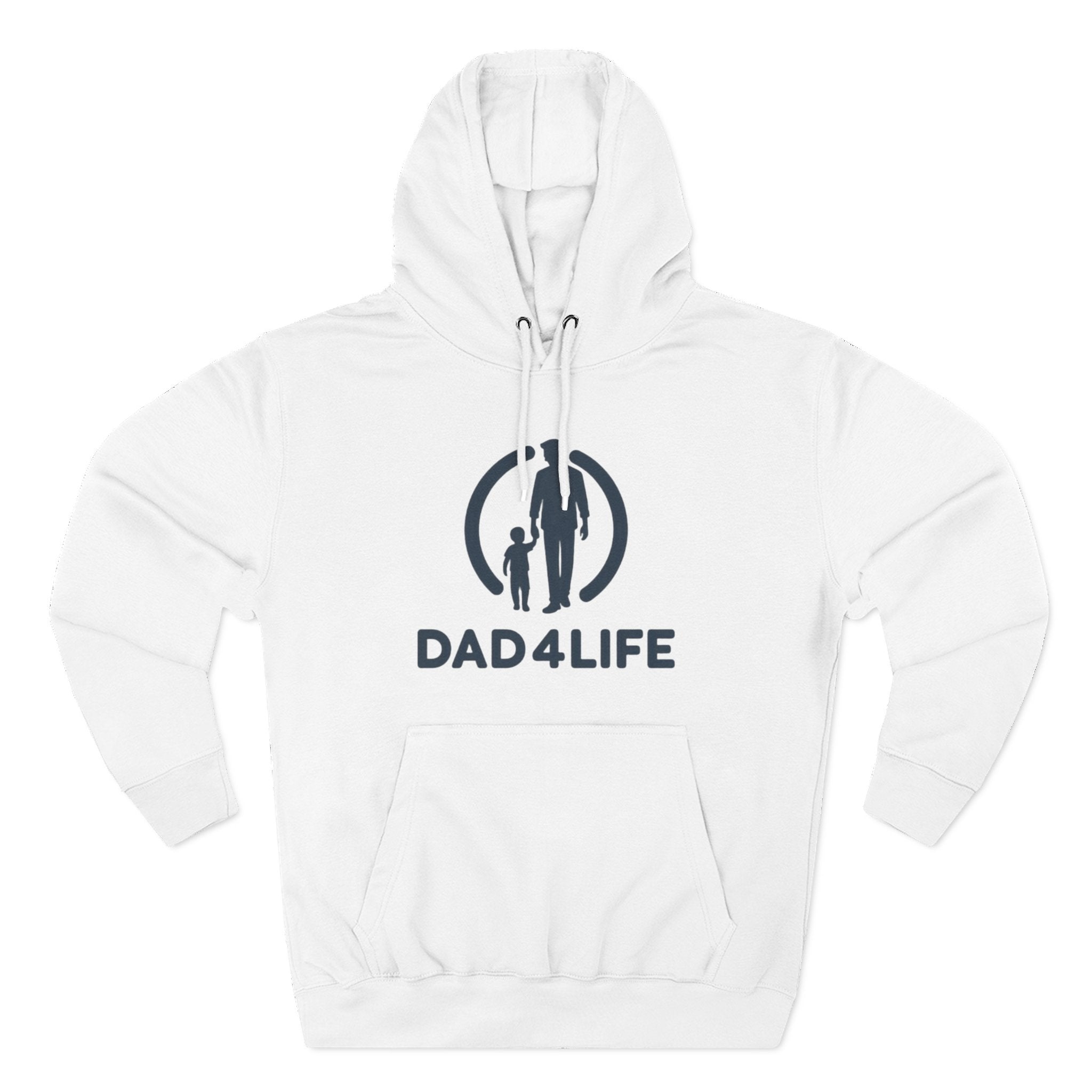 Dad 4 Life Hoodie — Father & Child Silhouette Fleece Pullover