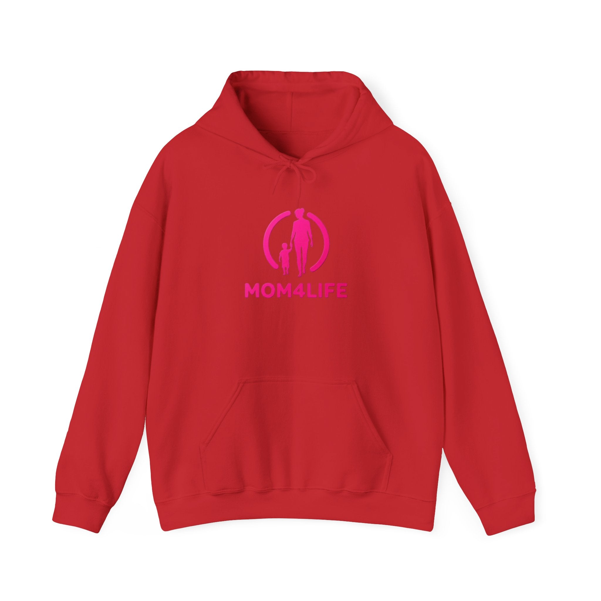 Mom4Life Hoodie — Pink Mom & Child Graphic Pullover, Mother's Day Gift